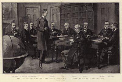 The Empire Builders, a Meeting of the Colonial Conference in Mr Chamberlain